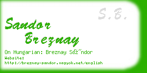 sandor breznay business card